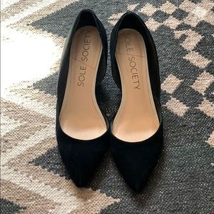Sole Society Suede Wedge Pumps